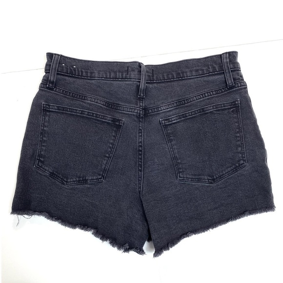 MADEWELL High-Rise Denim Boy-shorts in Button-Through Edition Lunar Black #G5167 - Picture 6 of 8
